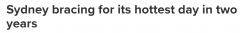 35度！悉尼或迎来两年来最热日 多地气温将飙升（图）