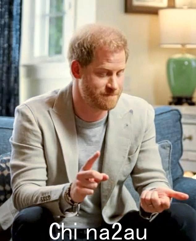 当被问及他是否“沉溺于”受害者身份时,Harry 微笑着说:“我绝对不认为自己是受害者。” class=
