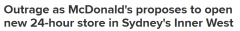 悉尼内西区拟开24小时麦当劳 当地居民愤怒（图）