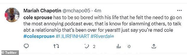无聊?另一个人说 Sprouse 需要继续与 Reinhart 的关系