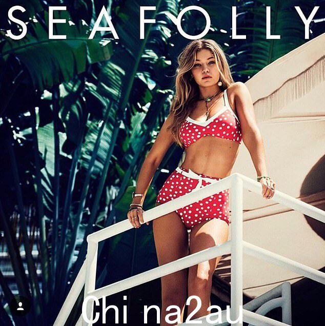 超模 Gigi Hadid（如图）是 Seafolly 最著名的前面孔之一