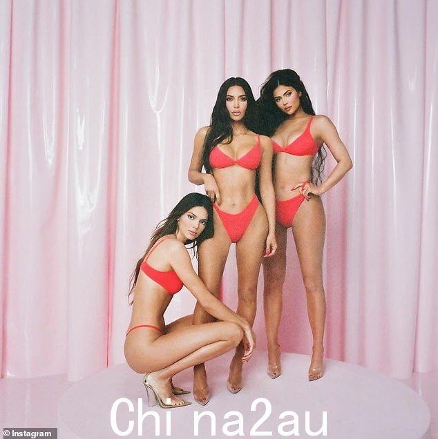 最高收入者的更多近期形象:从左起,广告中的 Kendall、Kim 和 Kylie