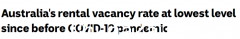 澳洲租房危机加剧，空置率降至疫情以来最低，存量房源缩水一半！什么时候能缓解？专家这样说（图）
