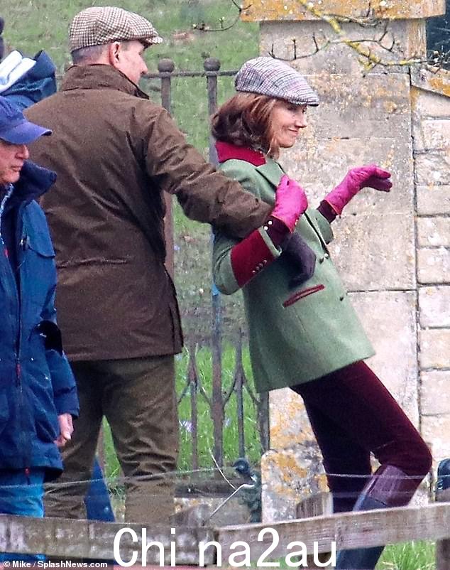 Cap that: Joely Richardson and Vinnie Jones on set. Joely is starring with Jones in Guy Ritchie's Netflix gangster series The Gentlemen