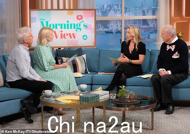 Thoughts: 42 岁的 Holly 与联合主持人 Phillip Schofield 以及评论员 Isla Tranquair 和 Gyles Brandreth 一起讨论周一“今早”正在进行的戏剧,讲述了她如何“喜欢”看到盖伊的朋友们是如何支持他的