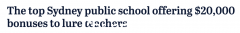 师资严重短缺，悉尼名校开出$20,000入职奖金招新！数十所学校或效仿(图)