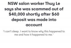 澳洲亚裔女子的银行多了60刀，没几个小时，她的账户就被刷光了4万刀！ （合影）