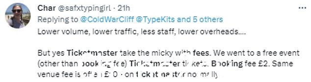 高额订票费一直是乐迷的祸害,今天,许多人在 Twitter 上赞扬史密斯采取的行动,同时抨击 Ticketmaster 的“贪婪”