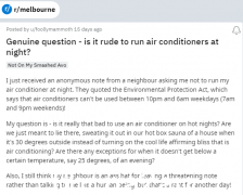 晚上开空调实在是太热了，莫南却被邻居举报了！澳洲有规定晚上不能开空调？ （合影）