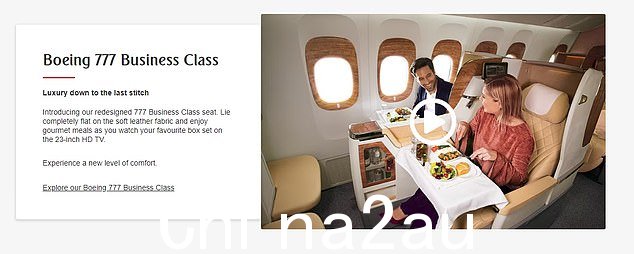 阿联酋航空的新波音 777 飞机的在线广告 - Morgan 先生successfully argument 具有误导性,因为从新西兰起飞的乘客无法使用它