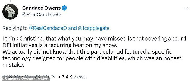 Missed:她补充说,'我认为克里斯蒂娜,你可能错过了报道荒谬的 DEI 倡议是我节目中反复出现的节拍'