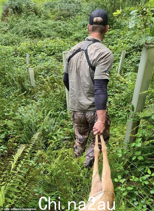 Showing off: Taking to Instagram, the aristocrat insisted that 'hunting is conservation,' as he boasted about 'great evening' spent 'stalking' deer