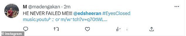 Never failed: @madengakan added, 'HE NEVER FAILED ME!!!'
