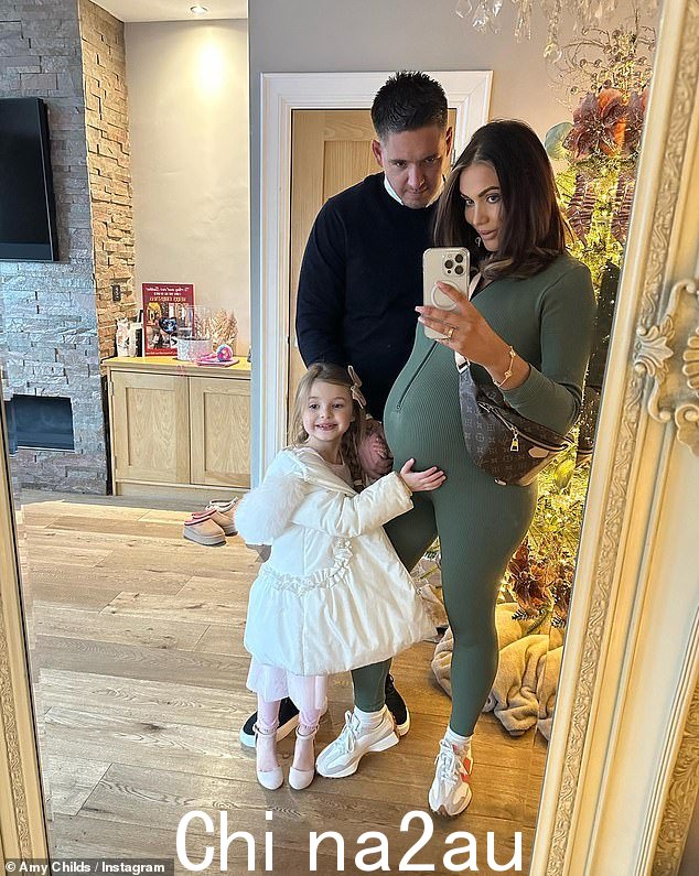 Pregnant: Amy, who is expecting twins, now lives with her boyfriend Billy Delbosq and two children, daughter Polly, five, and son Ritchie, four, from previous relationships