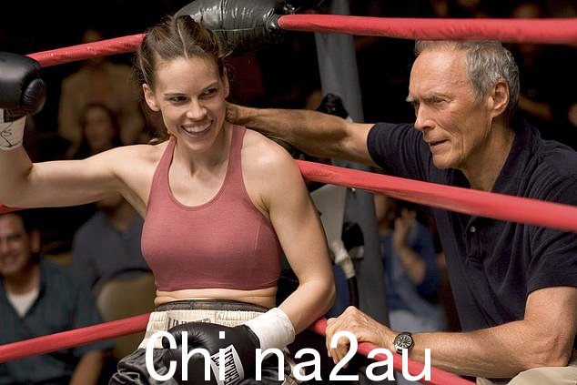 A big deal: here Hilary is seen with Clint Eastwood n Million Dollar Baby