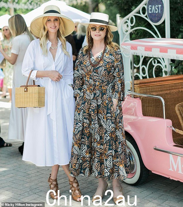 Family first: The mother-of-three was joined by her reality TV star mother Kathy Hilton who is on Real Housewives of Beverly Hills