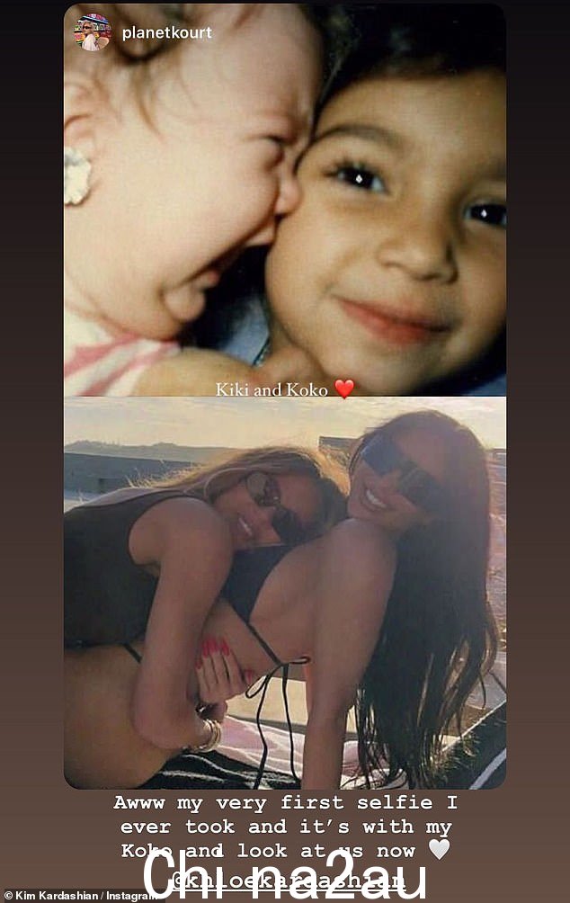 第一张自拍:Kim Kardashian 周日在 Instagram 上分享了她与姐姐 Khloe Kardashian 的第一张自拍以及两位真人秀明星的最新自拍