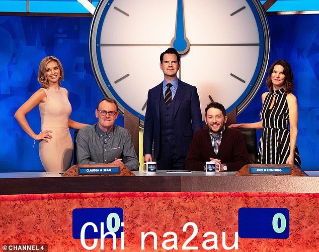 电视明星:Sean Lock 与 Jimmy Carr、Jon Richardson、Rachel Riley 和 Susie Dent 一起出现在 8 Out of 10 Cats Does Countdown