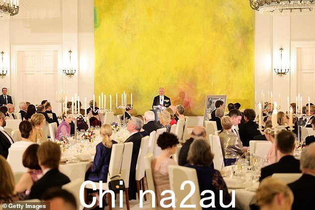 客人在 Schloss Bellevue 受到热烈欢迎,德国总统正式接待国王和王后配偶