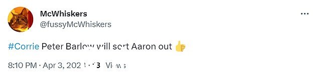 哦!粉丝们很快涌向 Twitter,他们声称 Peter 会“解决”Aaron,其中一个甚至暗示谋杀