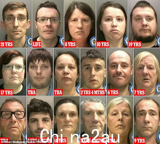 共有 21 人,包括 8 名女性,在西米德兰兹警方调查的最大儿童性虐待案件之一中被判有罪