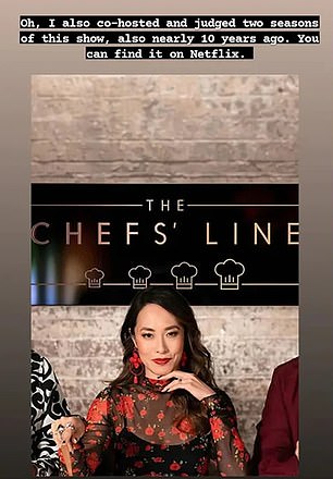 Melissa 在长篇大论的结尾透露她还共同主持并评判了一个名为 The Chef's Line 的古老烹饪节目,然后吹嘘自己用赚到的所有钱买了自己的房子来自她成功的职业生涯