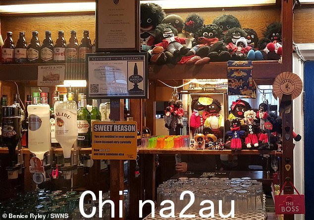 Benice Ryley,61 岁,在警方收到关于埃塞克斯郡格雷斯的白鹿酒店 golliwog 展示的匿名投诉后,六名警官对他进行了询问