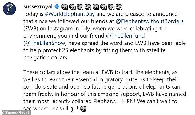 苏塞克斯公爵和公爵夫人通过分享他们自己的私人家庭相册中的照片来纪念 2019 年的世界大象日