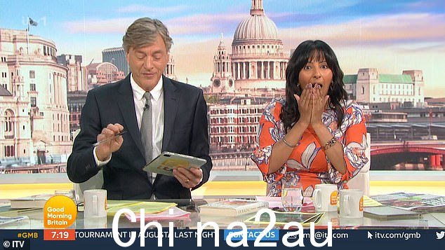 '堵住你的耳朵!'在理查德马德利在周一的早安英国节目中讲述了一个非常令人反感的故事后,Ranvir Singh 无言以对。耳朵!'理查德·马德利在周一的《早安英国》节目中讲述了一个令人反感的故事后,兰维尔·辛格哑口无言</p> src=