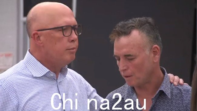 与 Peter Dutton 和 Jacinta Price 一起出现，当地企业主 Darren Clark 敦促两党合作获得犯罪困境重新得到控制。图片：Sky News Australia