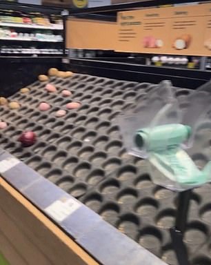 一位当地人开玩笑说,当地商店的‘连棕色洋葱都没有了’(上图)