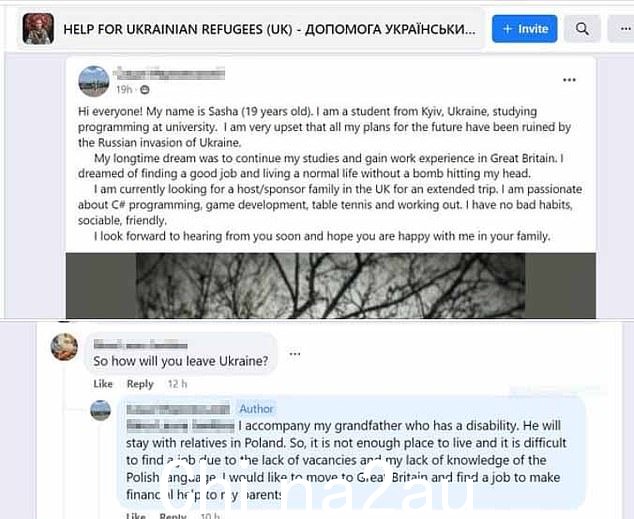 在一个赞助商请求中(如图),一名来自基辅的 19 岁男子承认,他计划利用他残疾的祖父获得旅行许可,他因处于战斗年龄而被禁止离开他的国家。