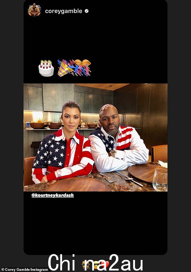 他给了她一颗红心:Kris 的男友 Corey Gamble 为明星分享了这张图片