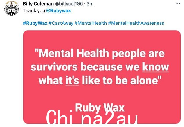 敬畏:一位粉丝冲向 Twitter:'Castaw与 Ruby 一起,永不放弃并展示力量而不是韧性的冠军。像帮助自己一样帮助他人'