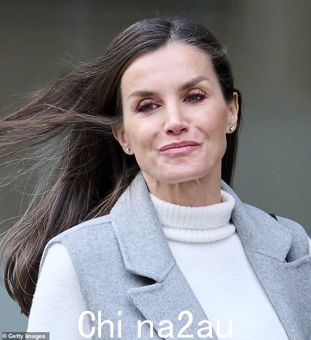 西班牙的 Letizia 于 2023 年 1 月 24 日在马德里外出时再次选择了“干净的女孩审美”。这位皇室成员使用浅粉色眼影和相配的粉红色唇妆来打造她简单的妆容