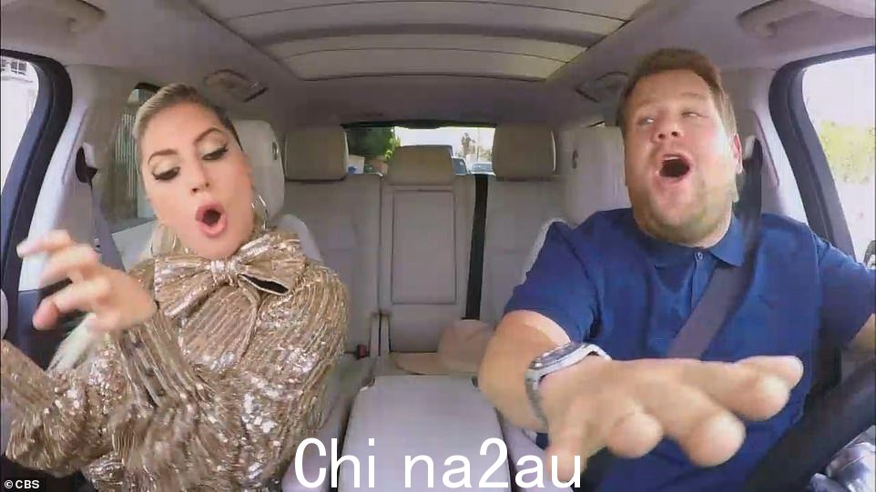 最佳时刻:James 的一些最佳时刻出现在上一场演出中(图中是 Lady Gaga 拼车卡拉 OK)