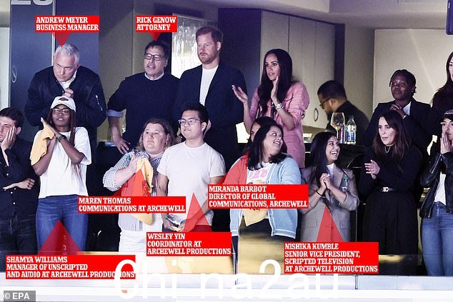 哈里王子和梅根在 NBA 季后赛第一轮洛杉矶湖人队和孟菲斯灰熊队与员工的第四场比赛中做出反应