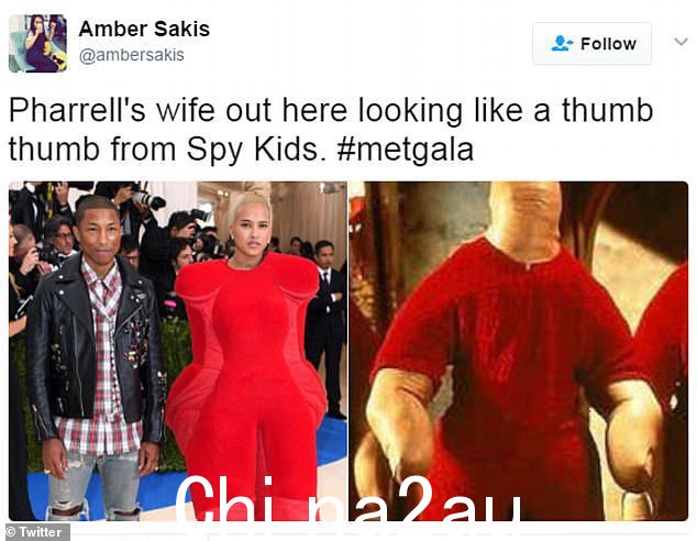带有蓬松设计的红色服装激发了互联网恶作剧者的全力出击 - 最受 Twitter 时尚评论家欢迎的是与各种儿童电视节目的比较