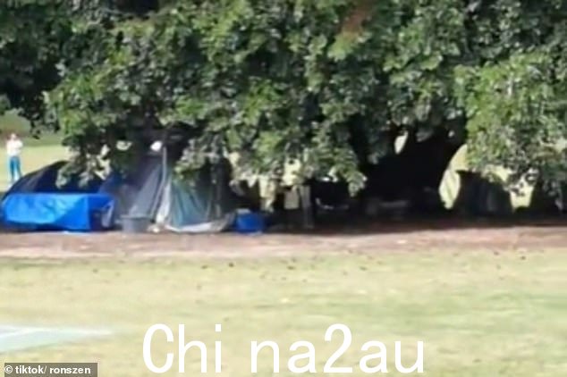 至少有15顶帐篷出现在布里斯班CBD的Musg路段rave Park(上图)随着租金危机的持续