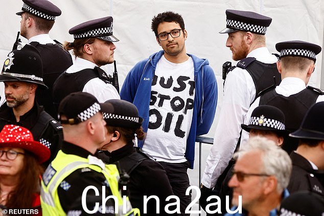 Just Stop Oil 运动的一名成员被警方拘留