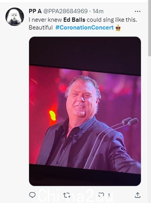'我从来不知道 Ed Balls 会唱成这样,'一位评论员开玩笑说