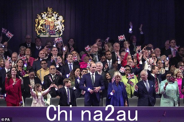 Celebration: 这场音乐会有 20,000 名观众参加,包括皇室成员和 prime minister Rishi Sunak