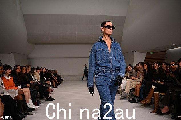 Another modeled an 80ies-inspired double denim outfit