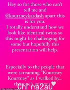 科洛·卡戴珊 (Khloe Kardashian) 搞笑地向那些无法将她与考特尼·卡戴珊 (Kourtney Kardashian) 区分开来的人讲课