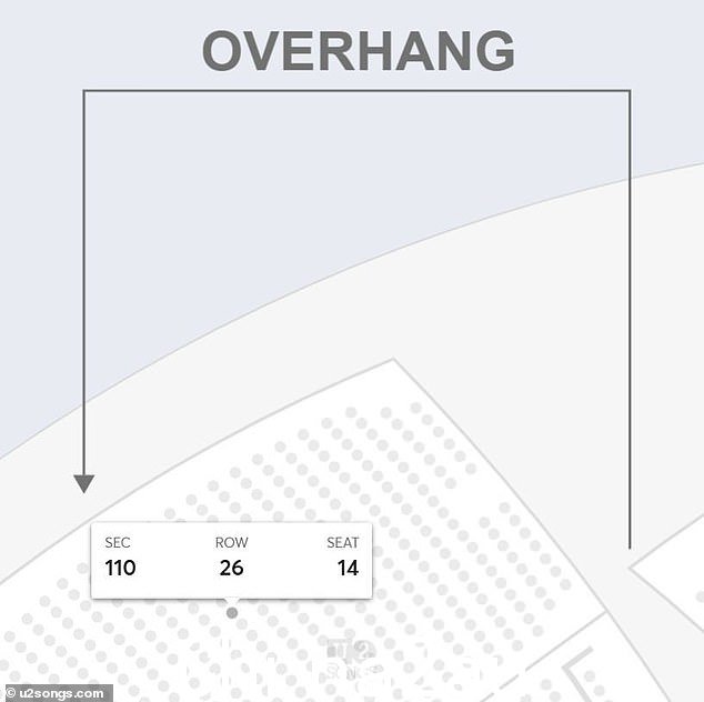 座位图显示,悬挑似乎从第 12 排向后的第 26 排到第 14 排开始,即 100 人区的第一排座位。早在 4 月份就已经注意到这一点,当时预期的演出名单开始销售 - 尽管仍然售出了数百张