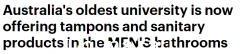 悉尼大学在男厕所里提供卫生棉条，所有学生都要付钱！网友：荒唐（组图）