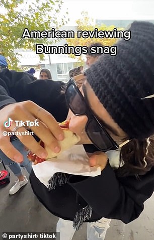 一名美国男子在第一次吃 Bunnings 香肠后流露出震惊