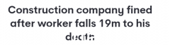 悉尼工人从19米高处坠落当场死亡！建筑公司被罚款$405,000（图）