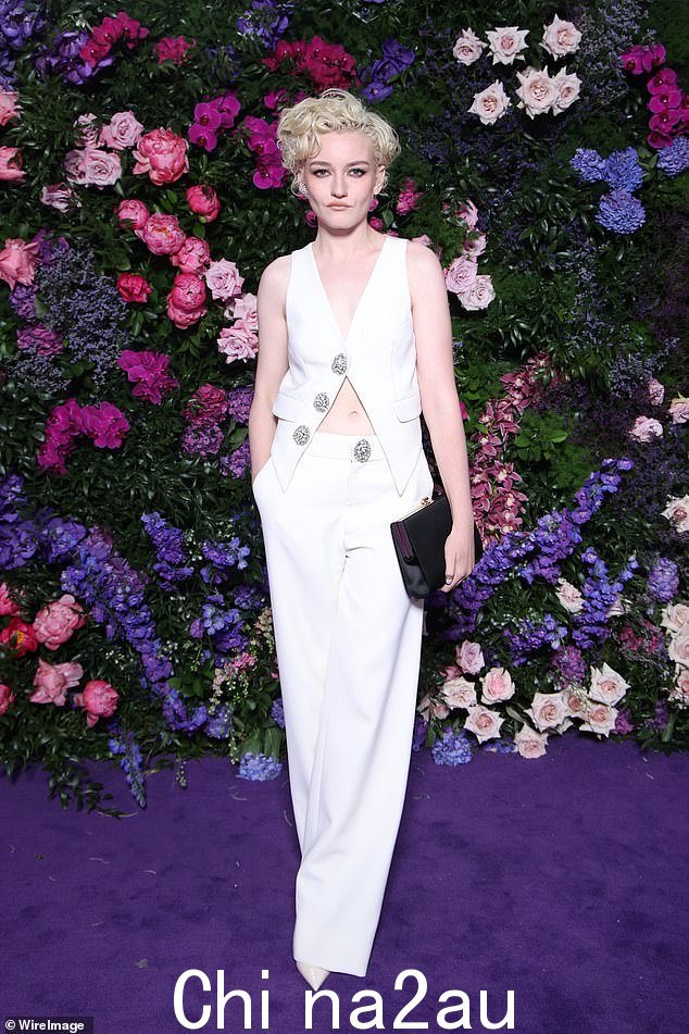 Flawless: Inventing Anna star Julia Garner made her appearance in a stunning white two piece