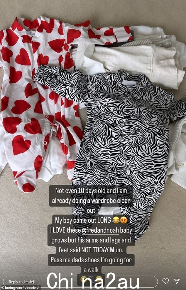 更新:这位歌手在 Instagram 快拍上分享了她儿子的婴儿成长照片,承认她的小男孩出生时‘长’并且对他们来说已经太大了